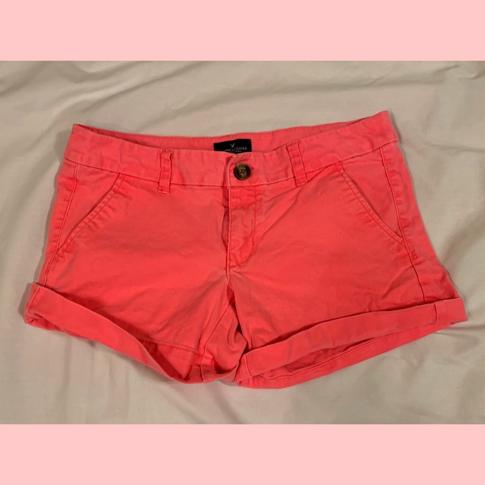 American Eagle Hot Pink Midi Shorts